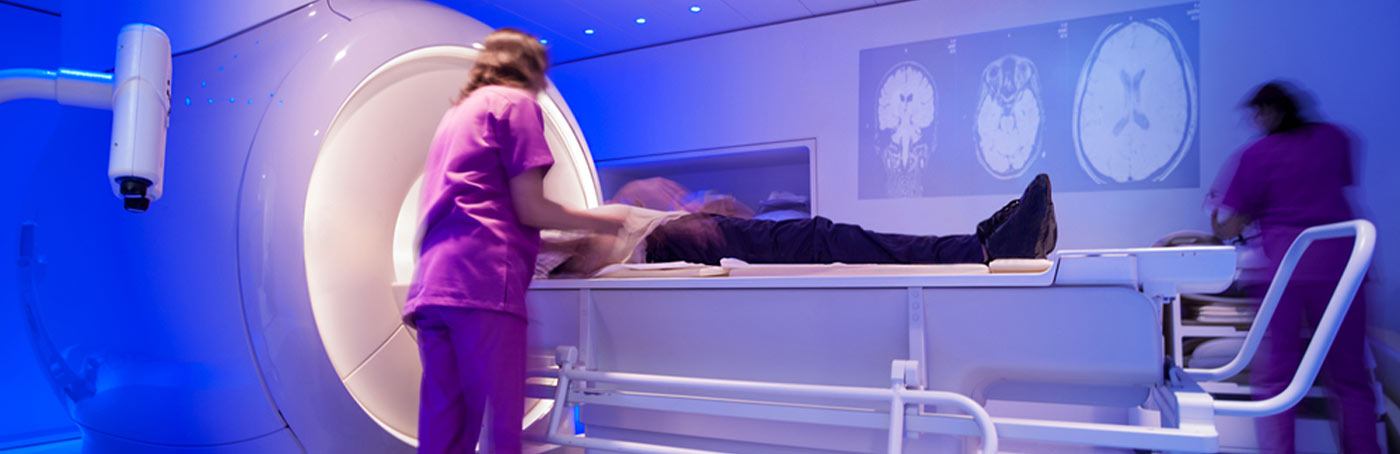 patient in an MRI machine