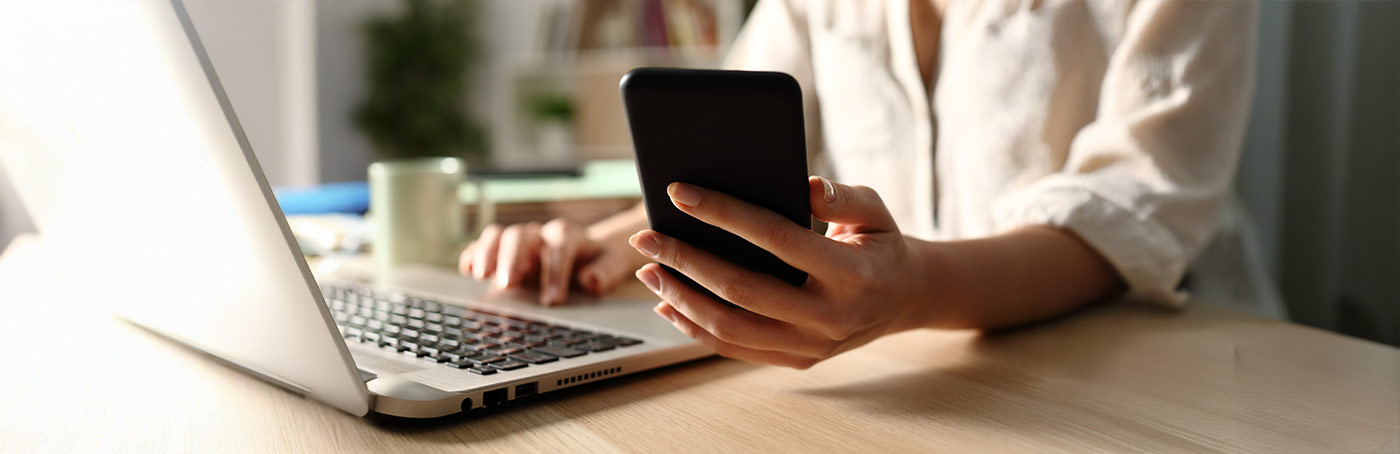 person working on a cell phone